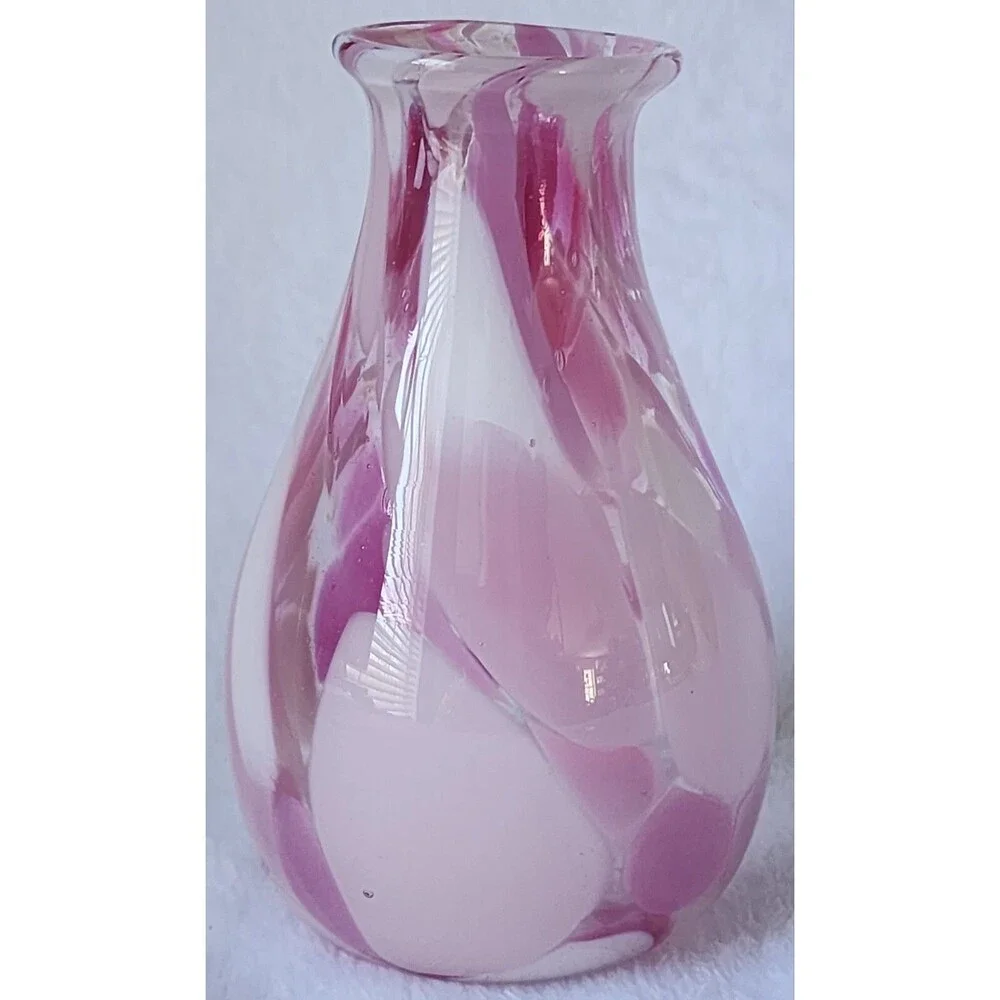 Blown Glass Vase, Home Decor, Collectible, Display Art, Colorful Display, Accent